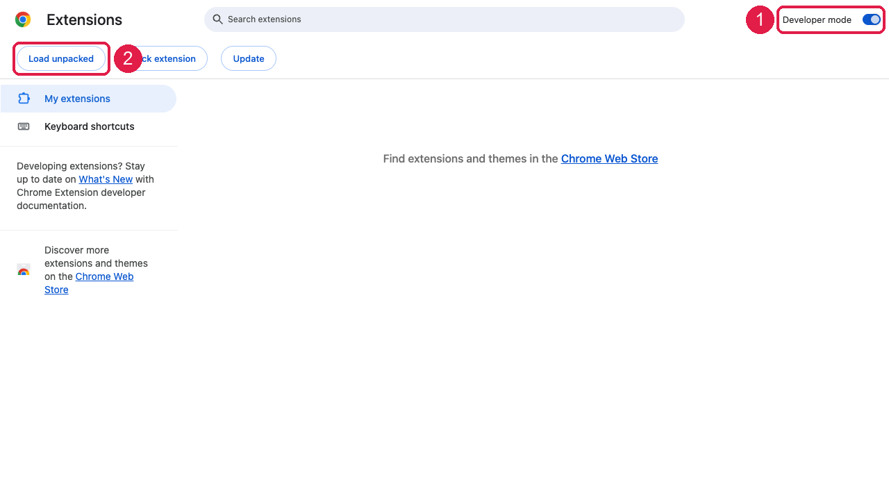 Turn on Developer mode