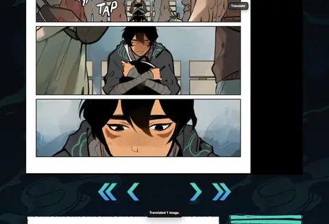 Sumi กำลังแปลหน้ามังงะบน comic-ryu.jp