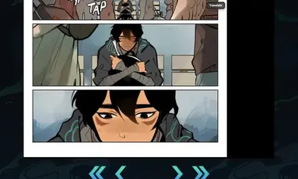 Sumi traduit une page de manga sur comic-ryu.jp